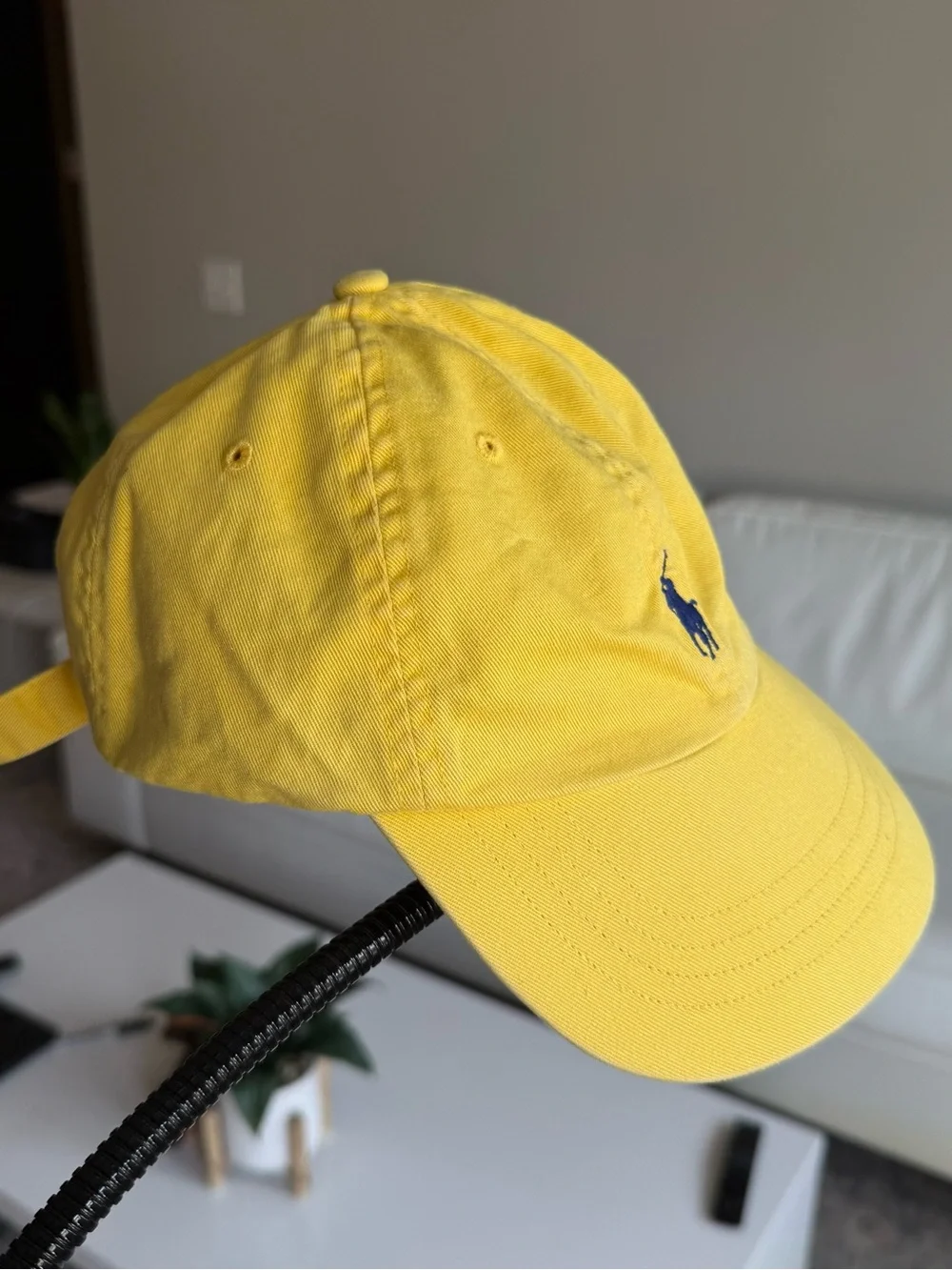 💯 Authentic Polo Ralph Lauren Yellow Cap with Navy Pony Logo (Newer)